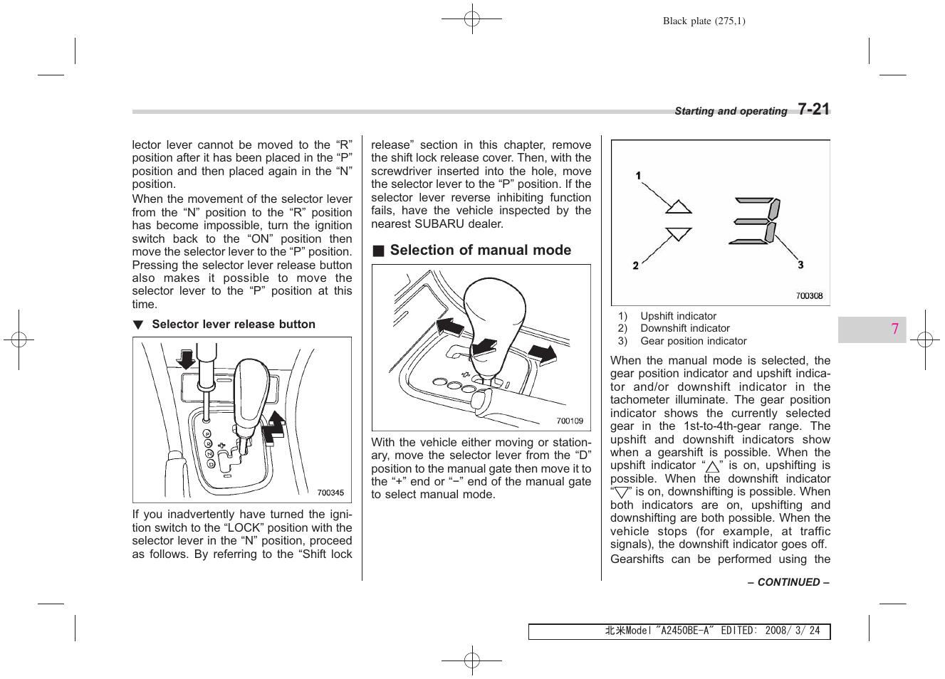 Subaru 2009 Legacy User Manual | Page 267 / 447