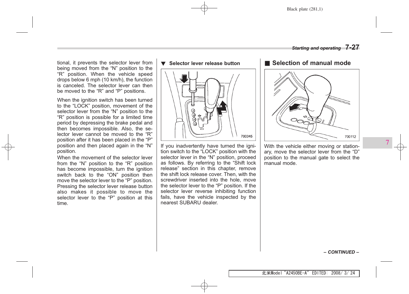 Subaru 2009 Legacy User Manual | Page 273 / 447