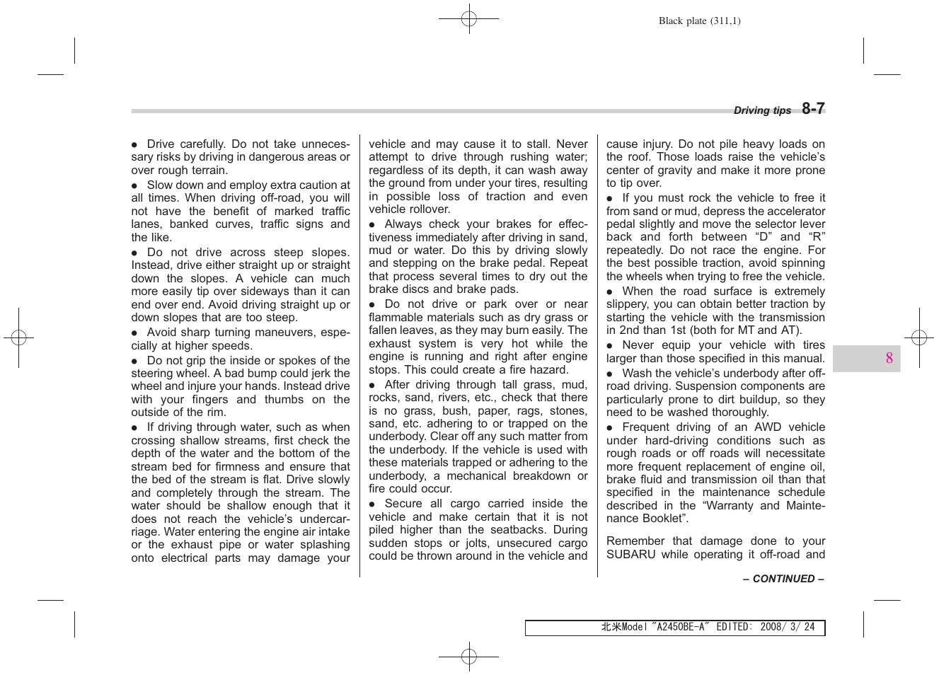 Subaru 2009 Legacy User Manual | Page 303 / 447