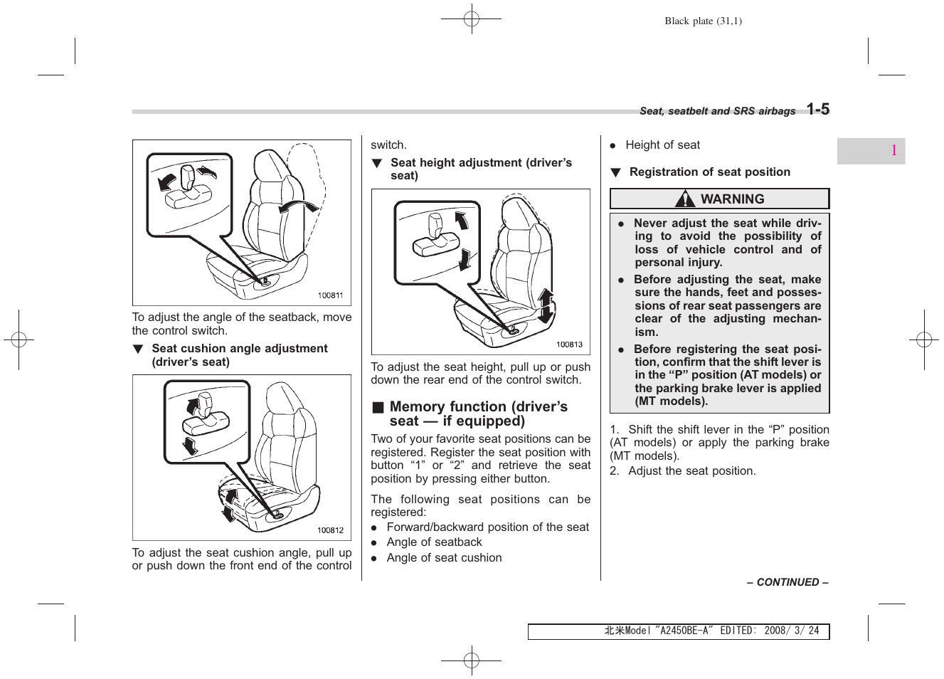 Subaru 2009 Legacy User Manual | Page 31 / 447