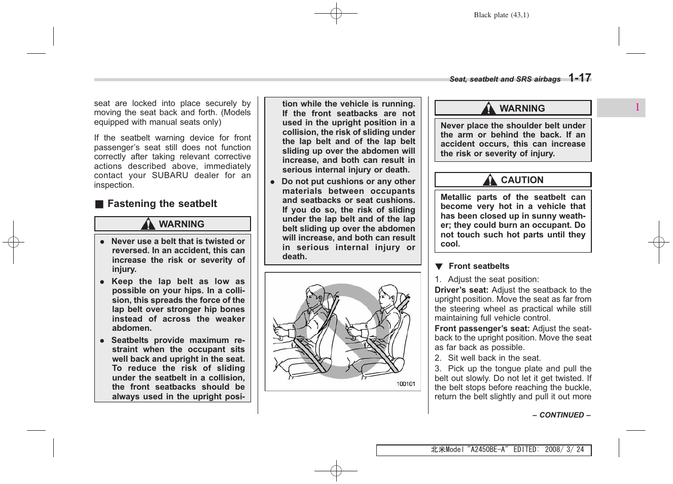 Subaru 2009 Legacy User Manual | Page 43 / 447