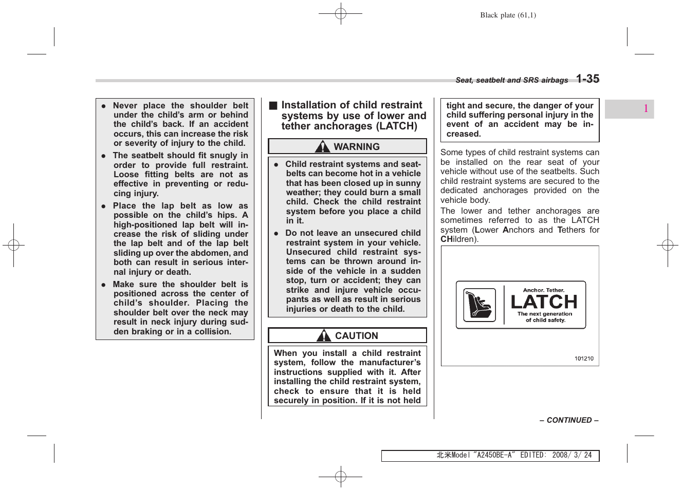 Subaru 2009 Legacy User Manual | Page 61 / 447