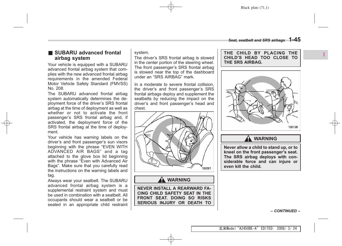 Subaru 2009 Legacy User Manual | Page 71 / 447