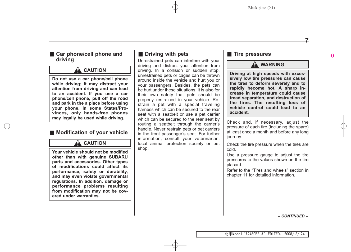 Subaru 2009 Legacy User Manual | Page 9 / 447