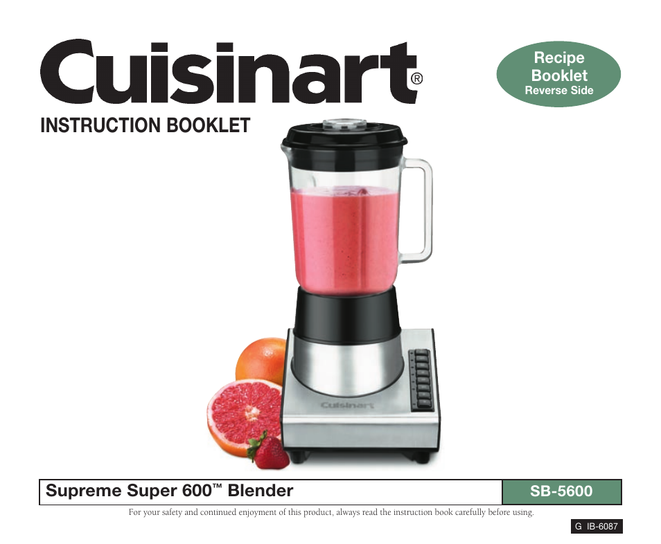 Cuisinart SB-5600 User Manual | 25 pages