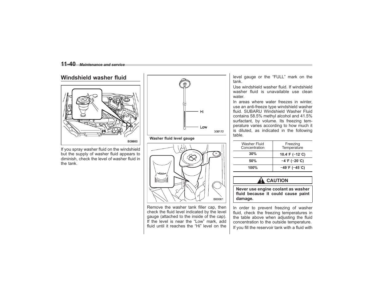 Windshield washer fluid | Subaru 2009 Impreza User Manual | Page 355 / 407