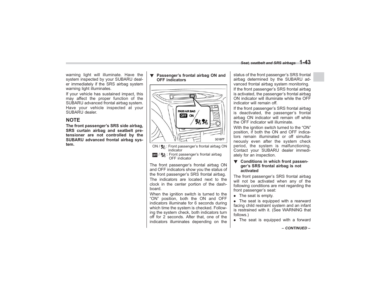 Subaru 2009 Impreza User Manual | Page 70 / 407