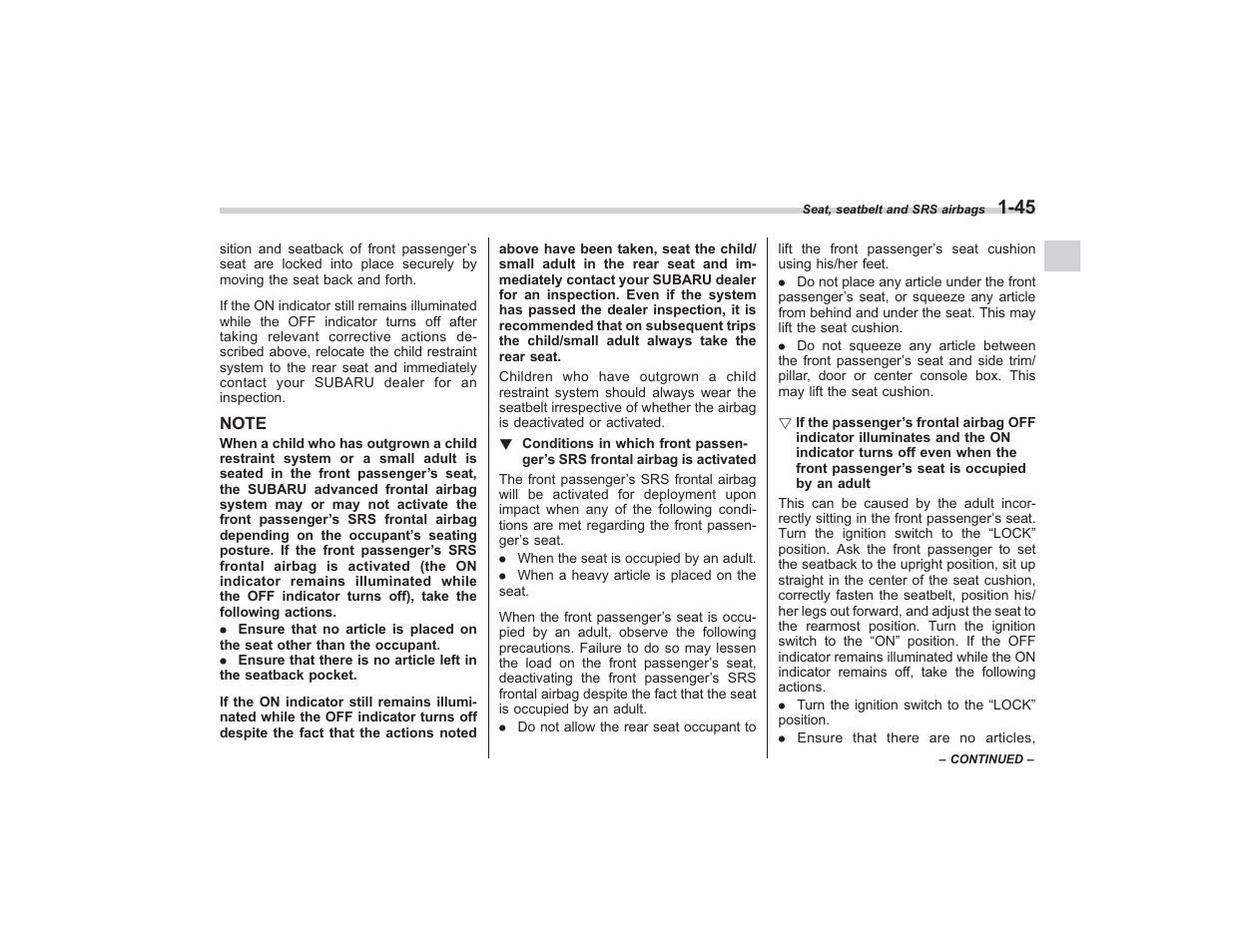 Subaru 2009 Impreza User Manual | Page 72 / 407
