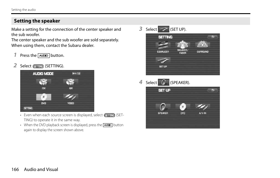 Subaru 2009 Impreza Navigation System User Manual | Page 166 / 248