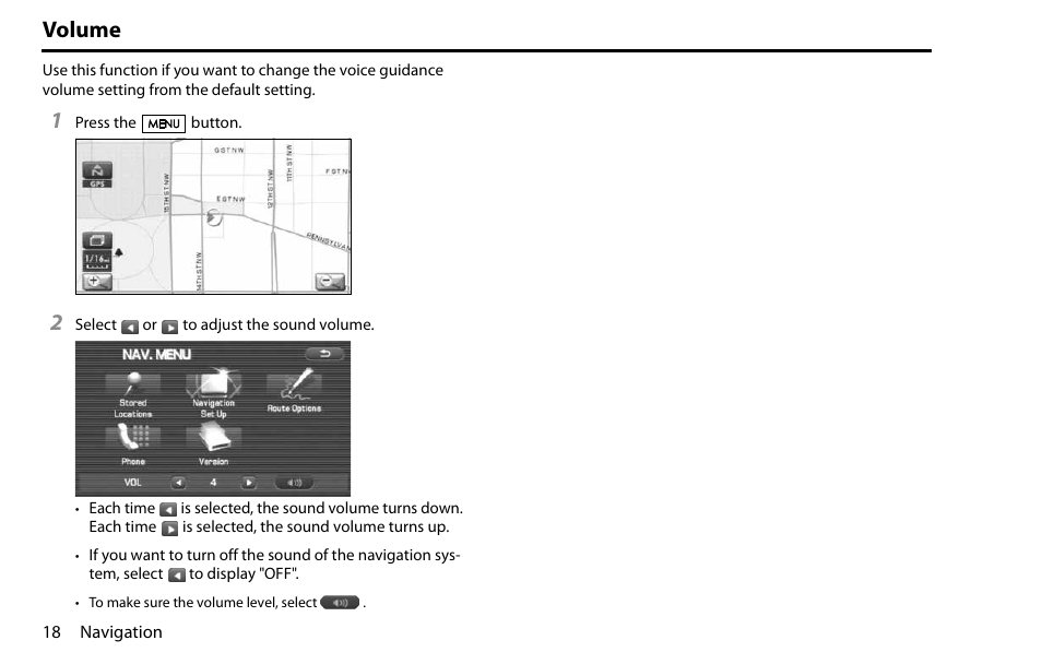 Volume | Subaru 2009 Impreza Navigation System User Manual | Page 18 / 248