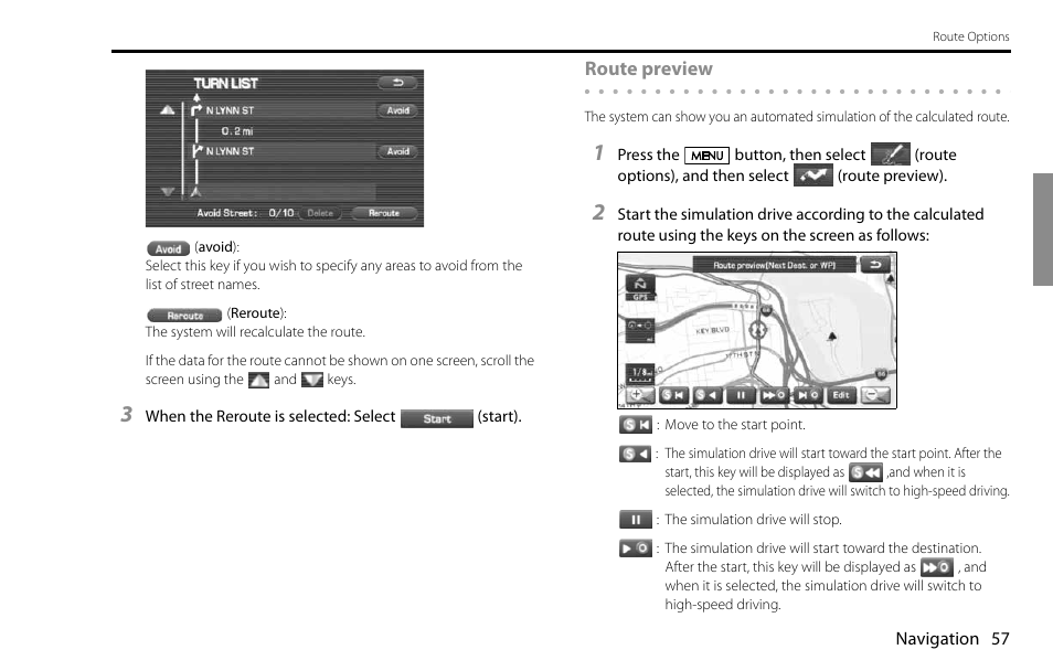 Route preview | Subaru 2009 Impreza Navigation System User Manual | Page 57 / 248