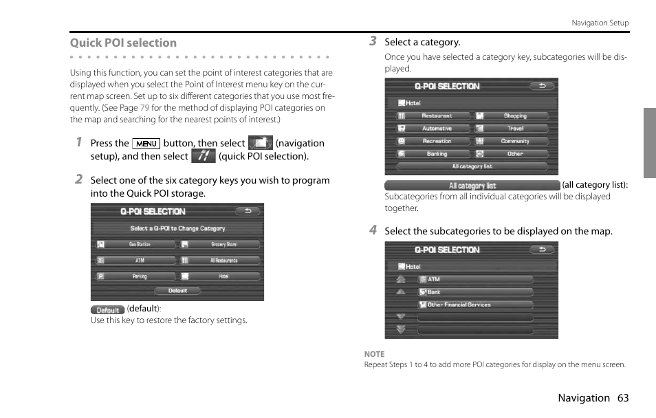 Subaru 2009 Impreza Navigation System User Manual | Page 63 / 248