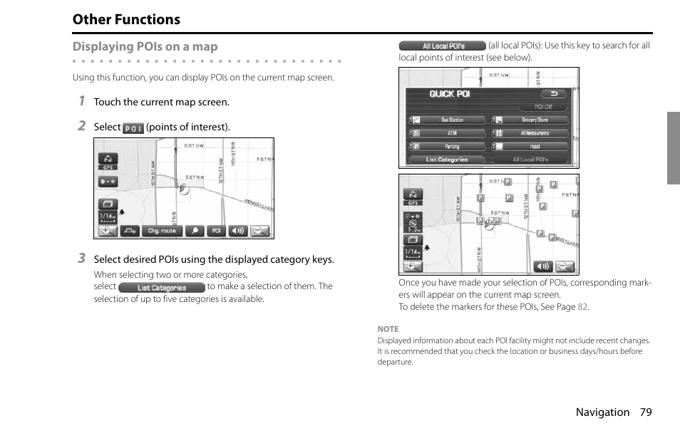 Other functions | Subaru 2009 Impreza Navigation System User Manual | Page 79 / 248