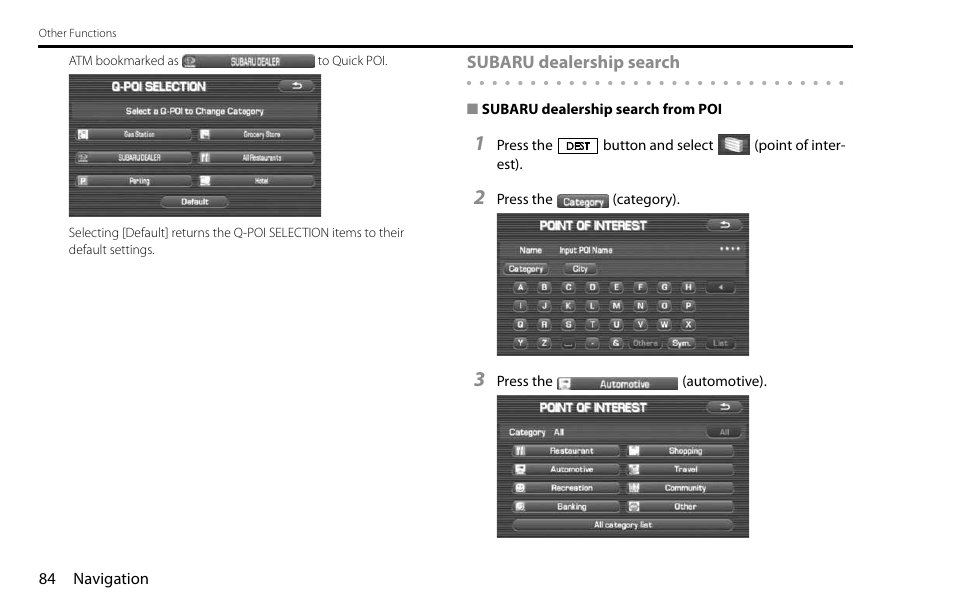 Subaru 2009 Impreza Navigation System User Manual | Page 84 / 248