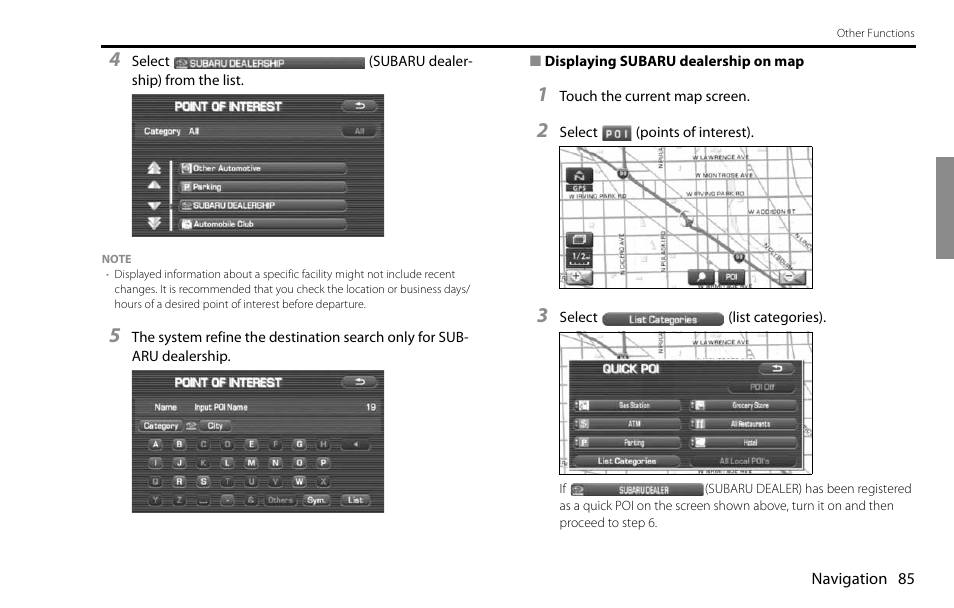 Subaru 2009 Impreza Navigation System User Manual | Page 85 / 248