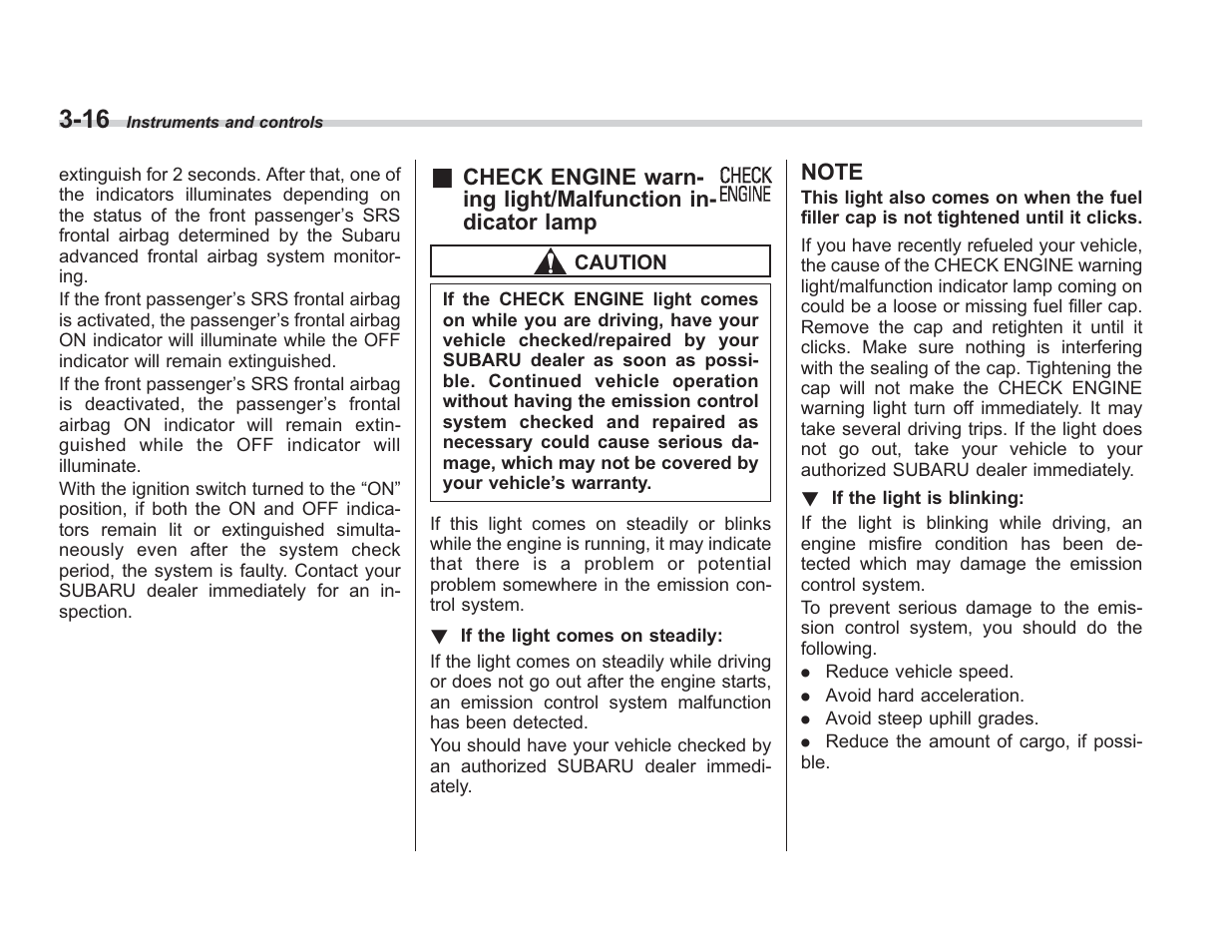 Subaru 2008 IMPREZA User Manual | Page 124 / 381