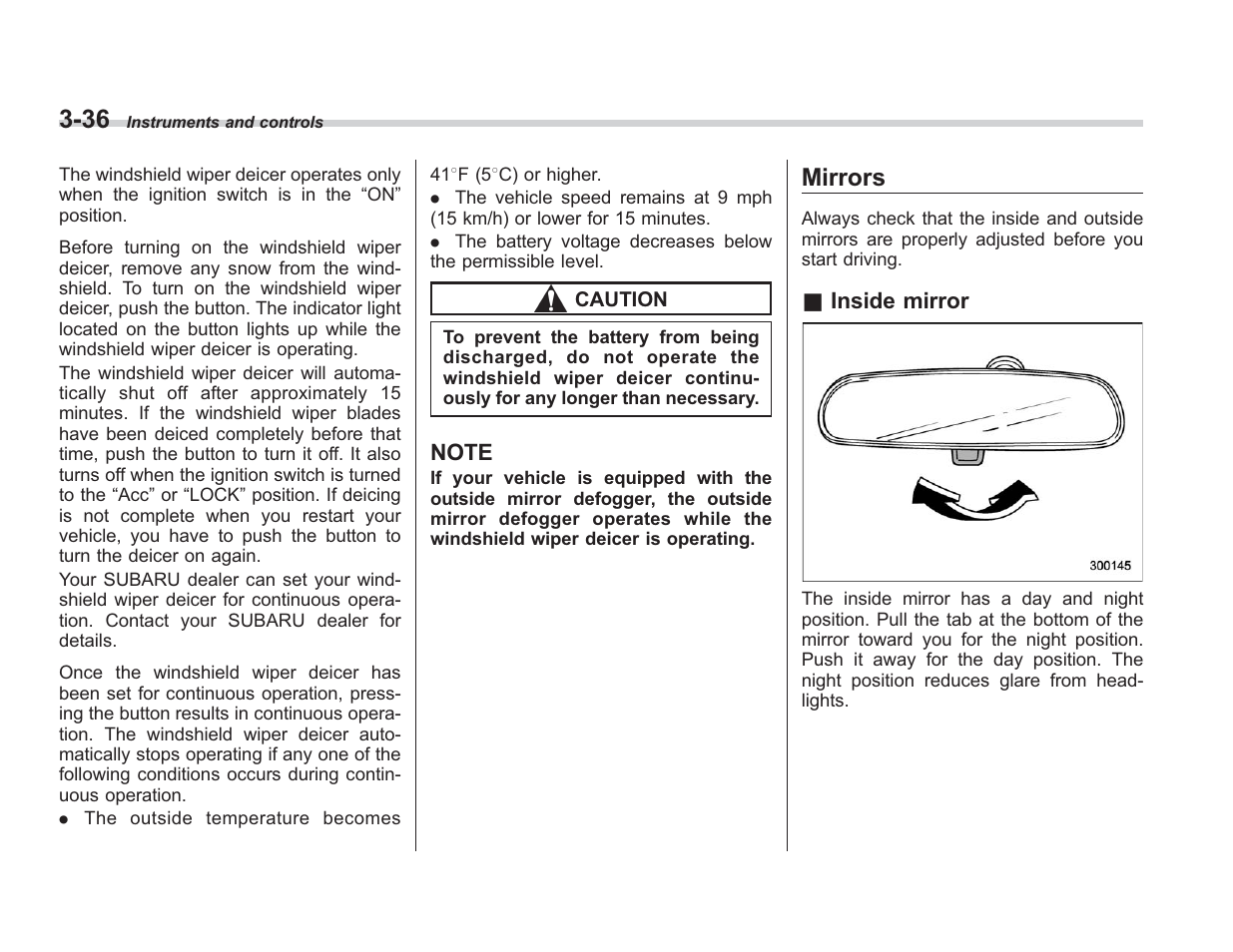 Mirrors | Subaru 2008 IMPREZA User Manual | Page 144 / 381