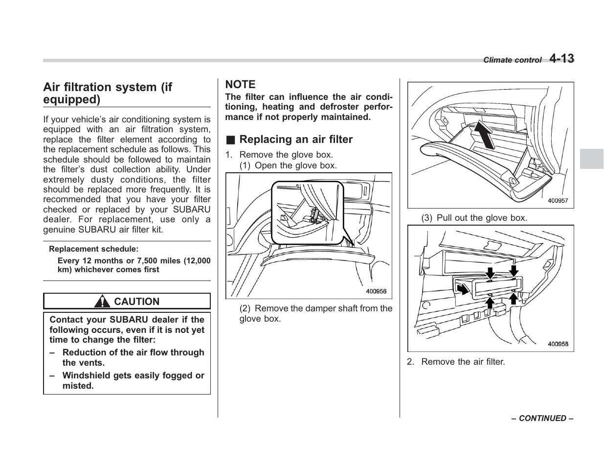 Air filtration system (if equipped) | Subaru 2008 IMPREZA User Manual | Page 163 / 381