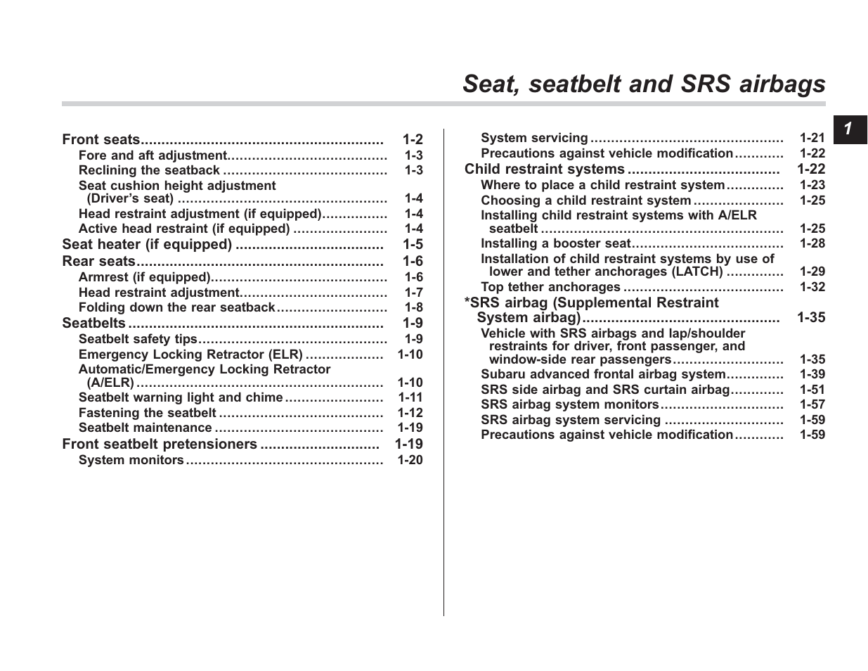 Msa5m0812a_8, Seat, seatbelt and srs airbags | Subaru 2008 IMPREZA User Manual | Page 25 / 381