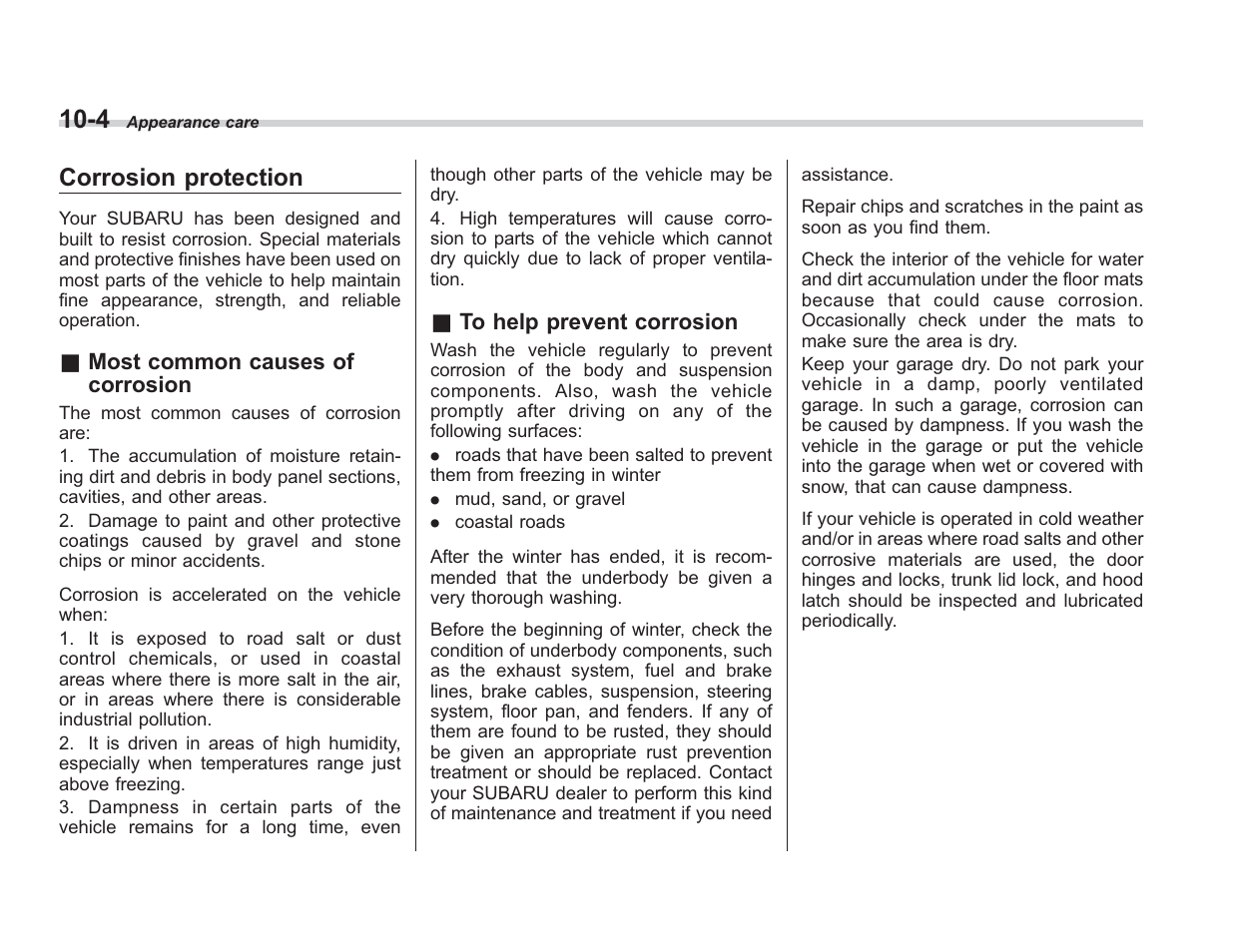 Corrosion protection | Subaru 2008 IMPREZA User Manual | Page 290 / 381
