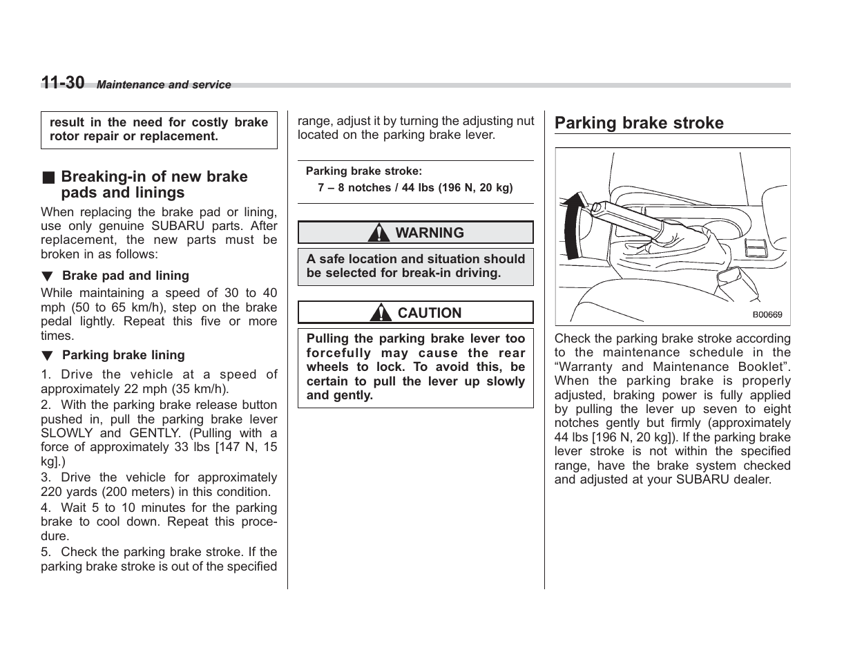 Parking brake stroke | Subaru 2008 IMPREZA User Manual | Page 322 / 381