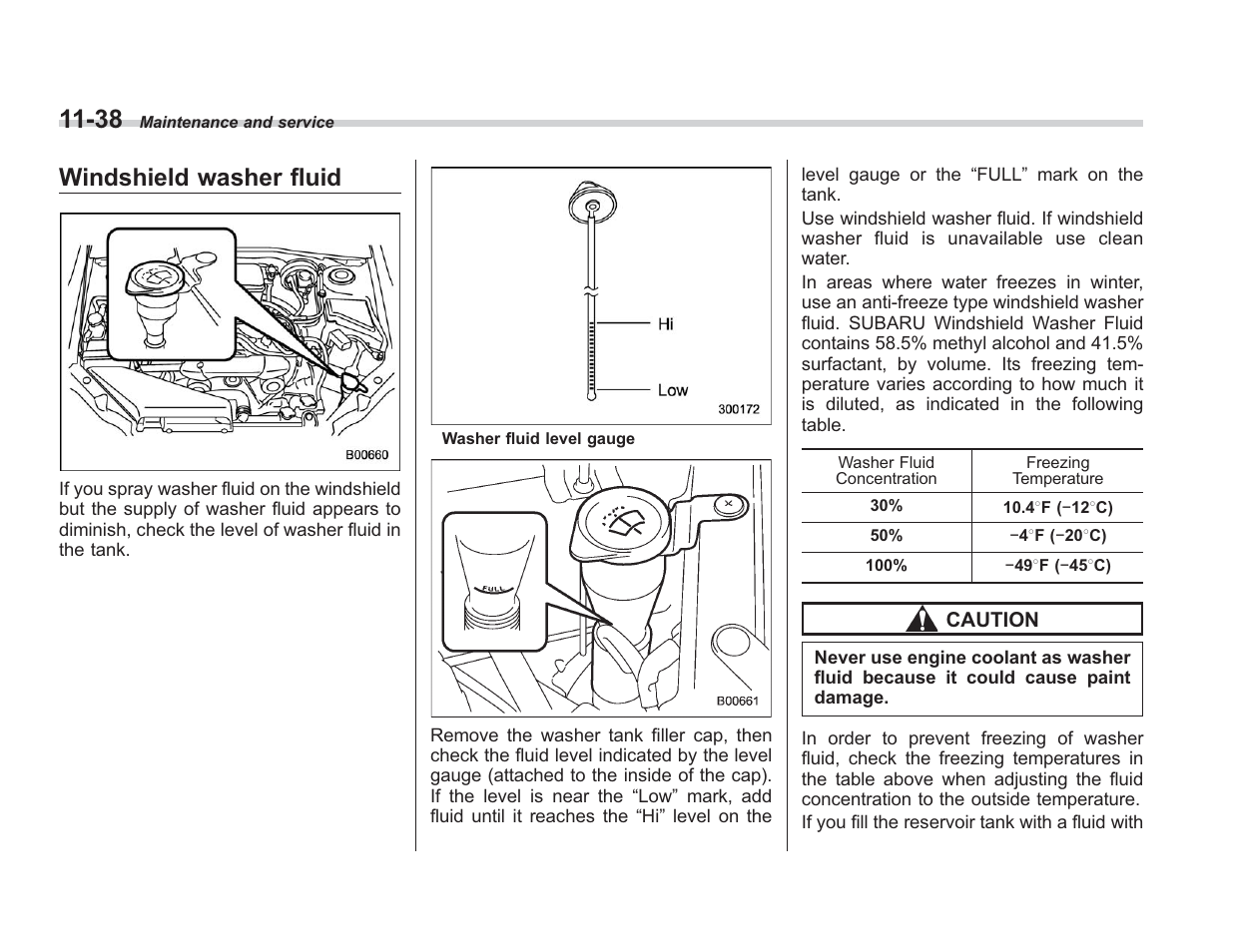 Windshield washer fluid | Subaru 2008 IMPREZA User Manual | Page 330 / 381