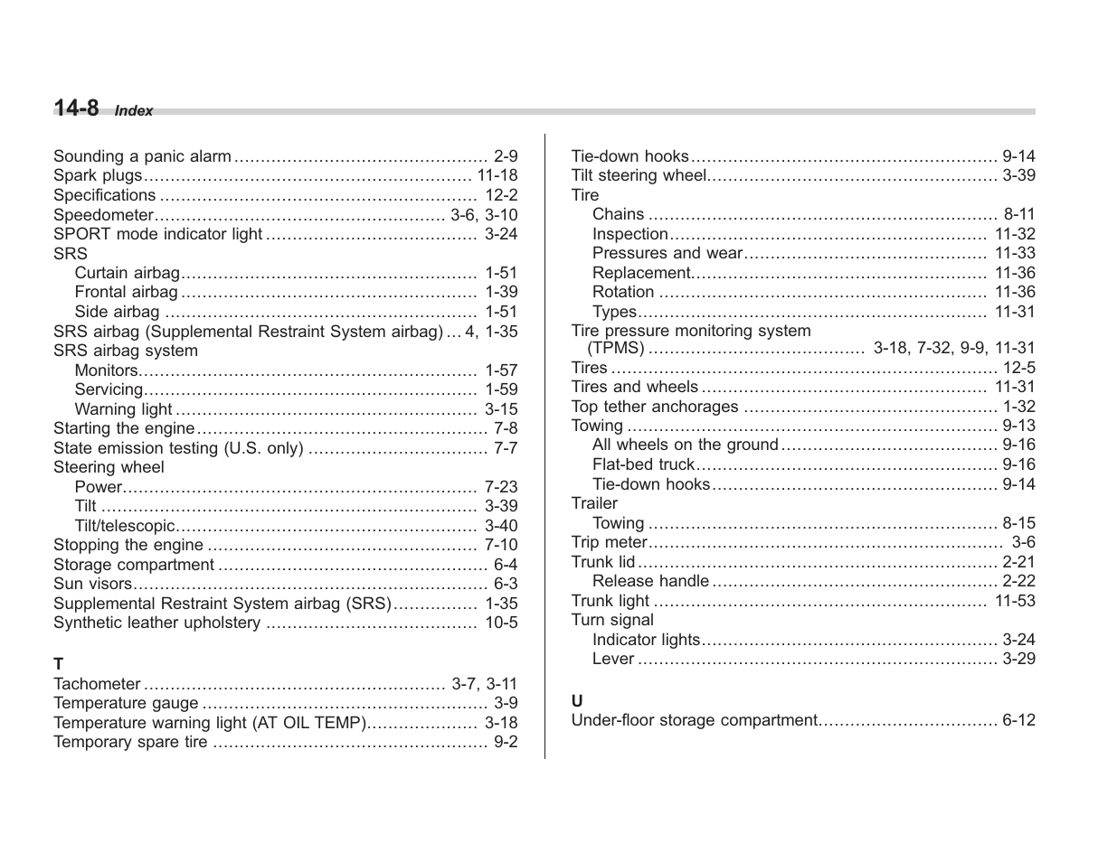 Subaru 2008 IMPREZA User Manual | Page 378 / 381