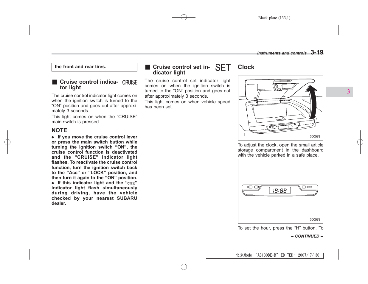 Clock | Subaru 2008 Forester 2.5X User Manual | Page 130 / 371