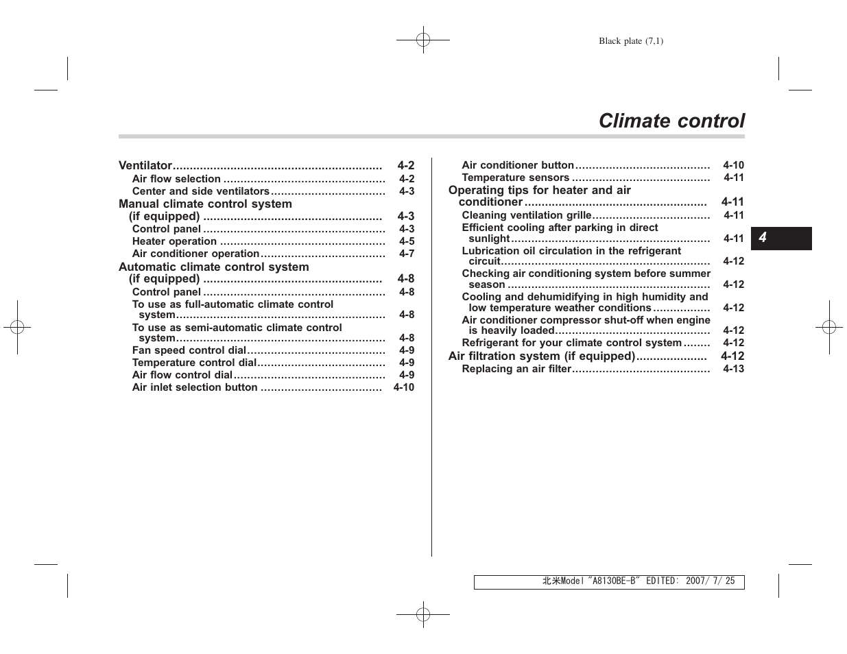 Msa5m0803a_10, Climate control | Subaru 2008 Forester 2.5X User Manual | Page 144 / 371
