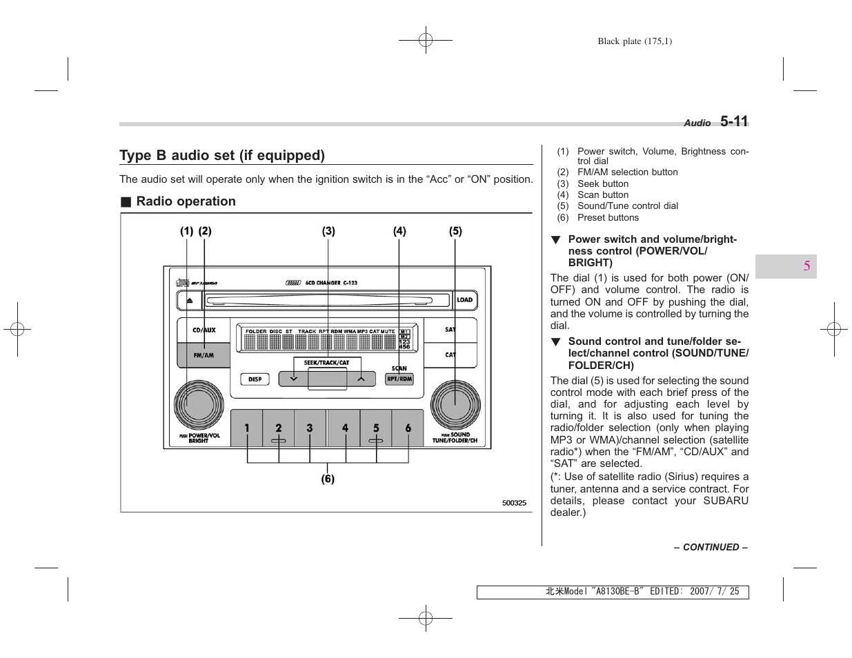 Type b audio set (if equipped) | Subaru 2008 Forester 2.5X User Manual | Page 168 / 371