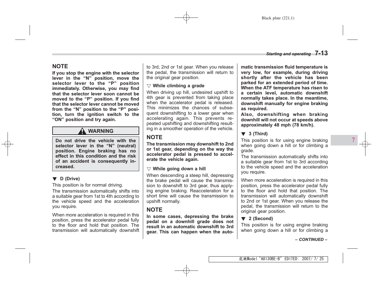 Subaru 2008 Forester 2.5X User Manual | Page 214 / 371