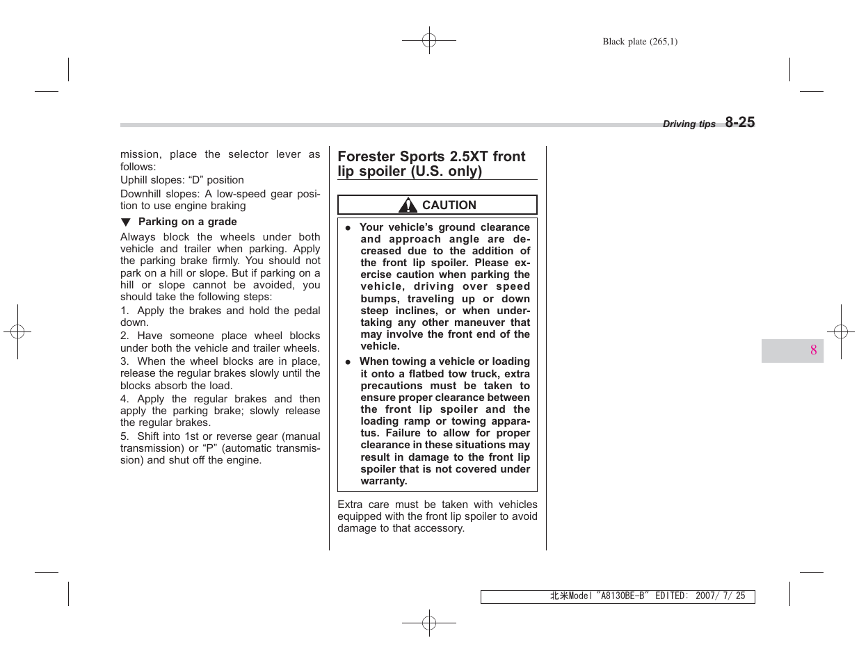 Subaru 2008 Forester 2.5X User Manual | Page 258 / 371