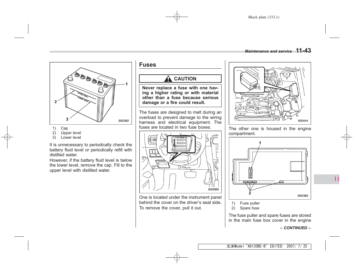 Fuses | Subaru 2008 Forester 2.5X User Manual | Page 324 / 371