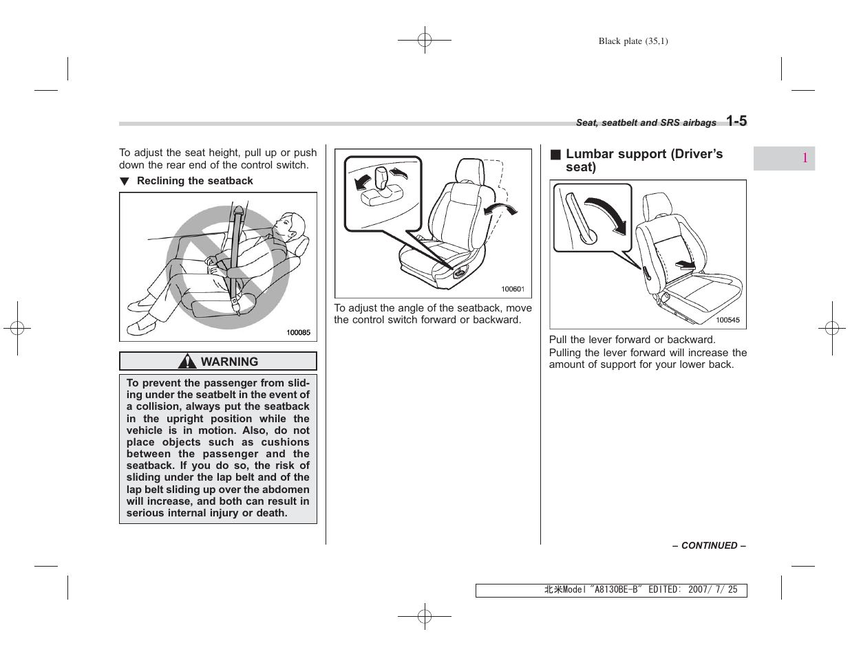 Subaru 2008 Forester 2.5X User Manual | Page 34 / 371