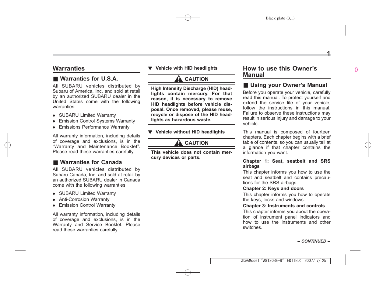 Msa5m0803a_2 | Subaru 2008 Forester 2.5X User Manual | Page 4 / 371
