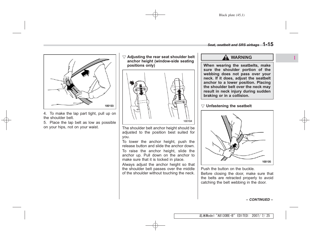 Subaru 2008 Forester 2.5X User Manual | Page 44 / 371