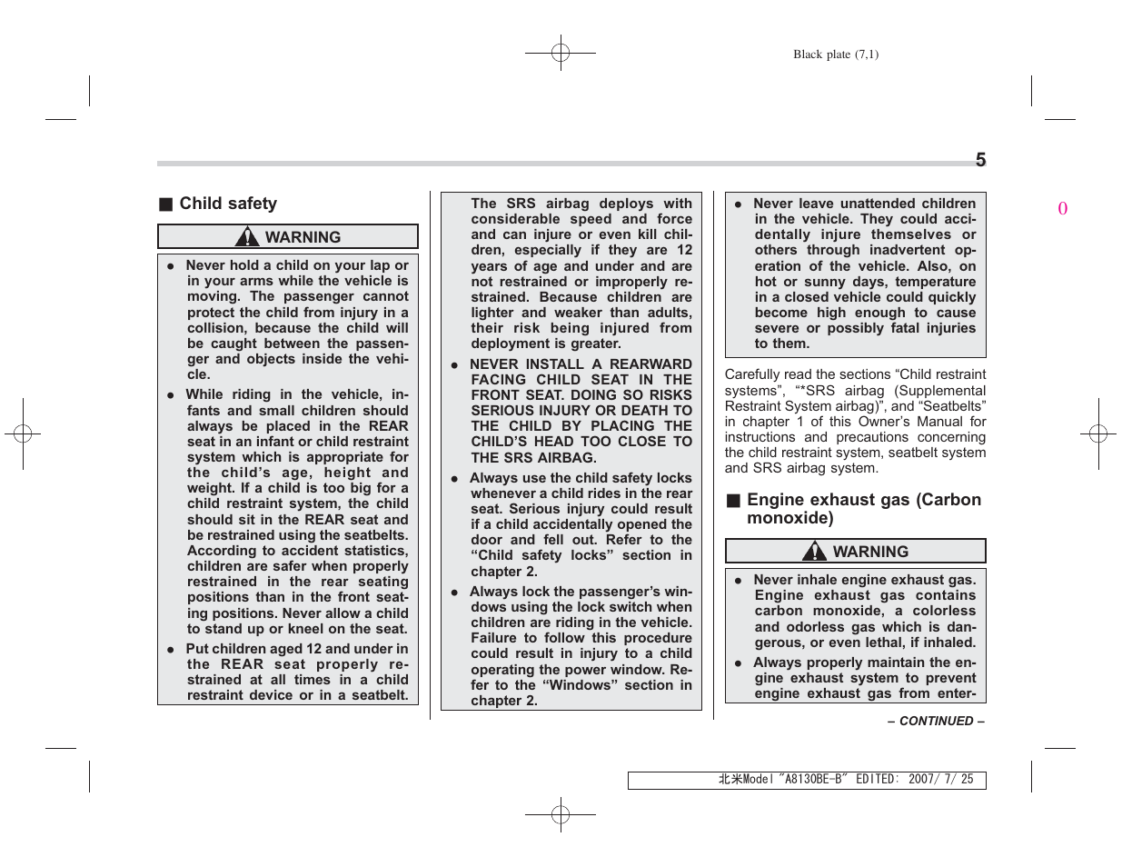 Subaru 2008 Forester 2.5X User Manual | Page 8 / 371