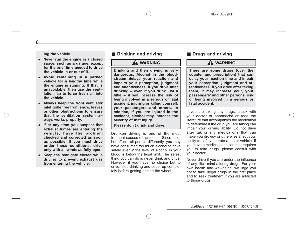 Subaru 2008 Forester 2.5X User Manual | Page 9 / 371