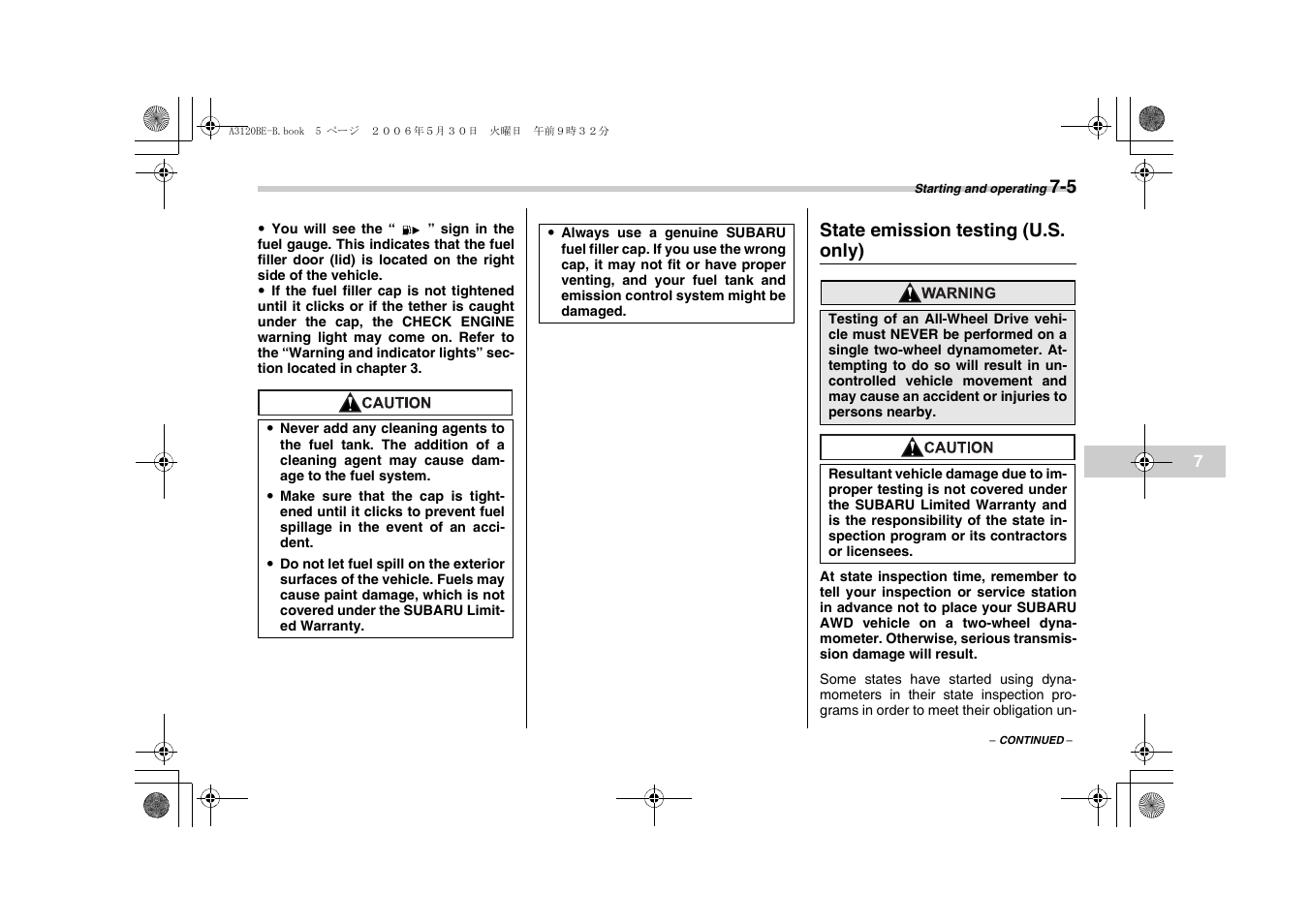 Subaru 2007 Tribeca User Manual | Page 234 / 401