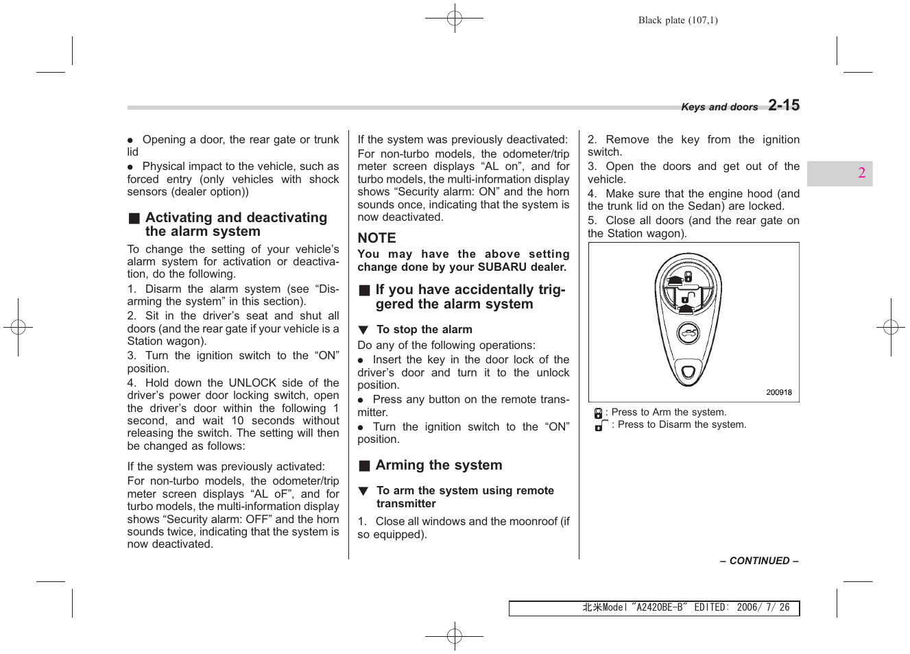 Subaru 2007 Legacy User Manual | Page 106 / 442