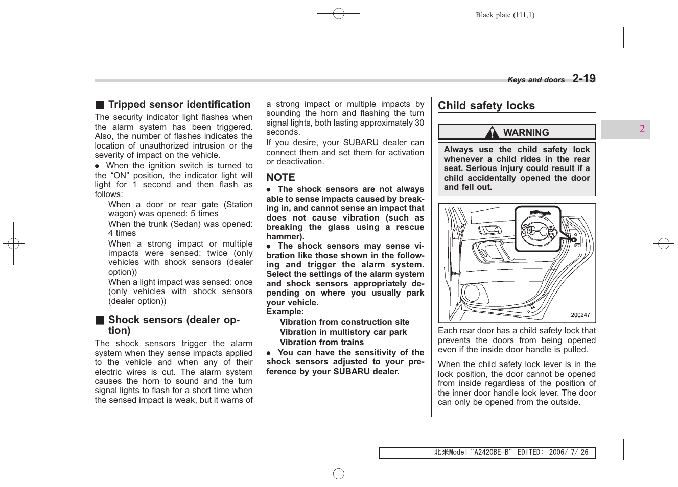 Subaru 2007 Legacy User Manual | Page 110 / 442