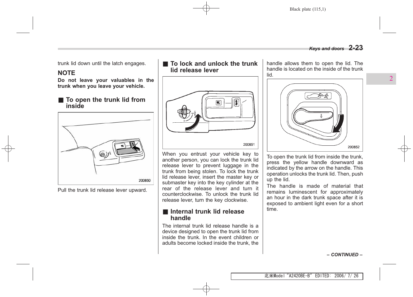 Subaru 2007 Legacy User Manual | Page 114 / 442