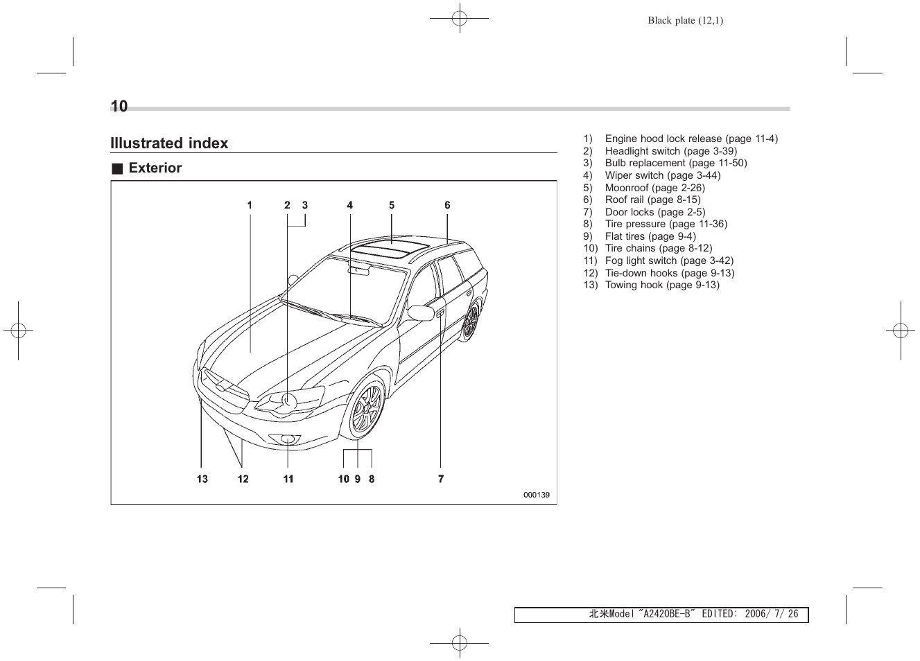 Msa5m0704a_6, 10 illustrated index | Subaru 2007 Legacy User Manual | Page 13 / 442