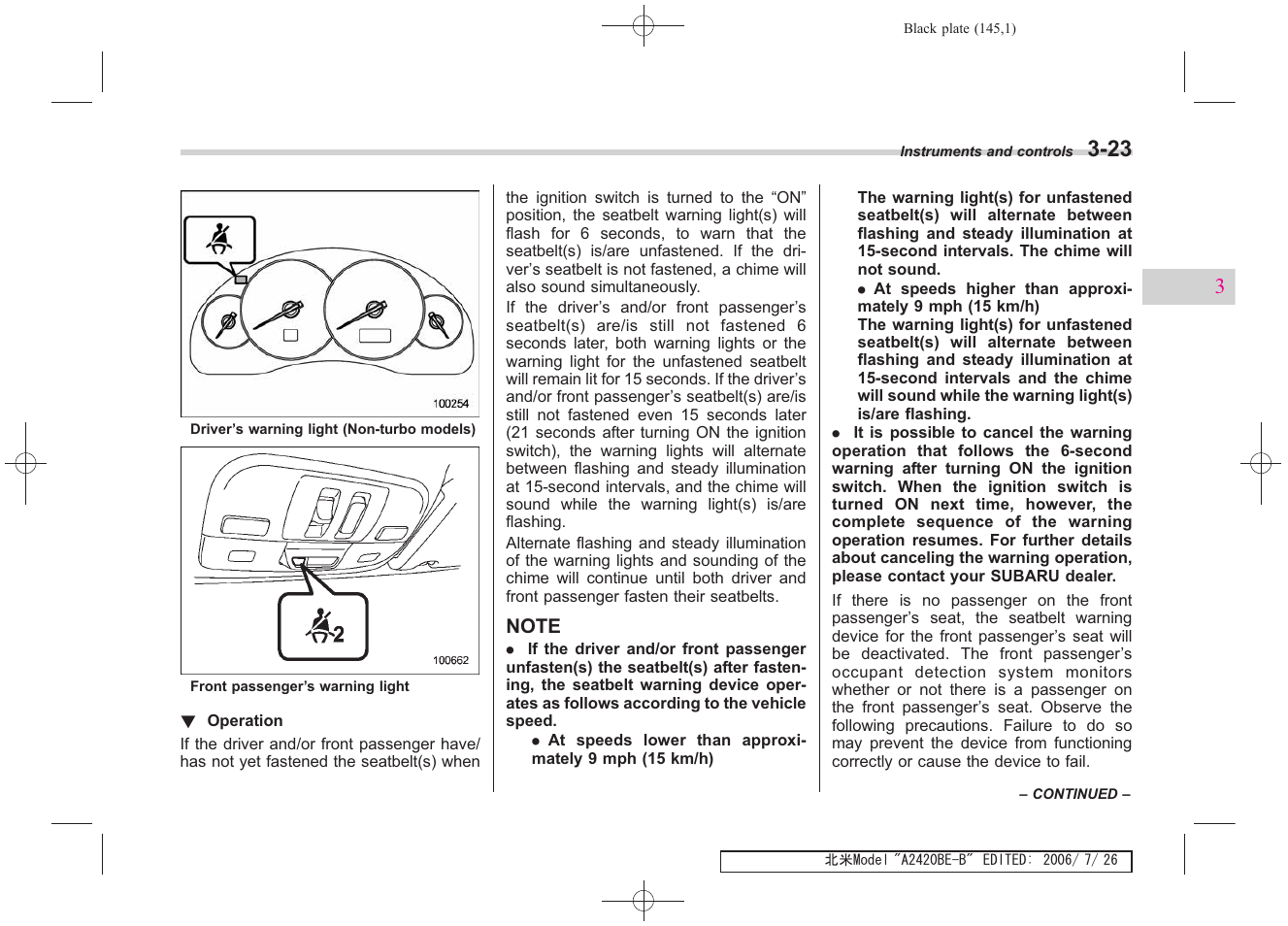 Subaru 2007 Legacy User Manual | Page 144 / 442