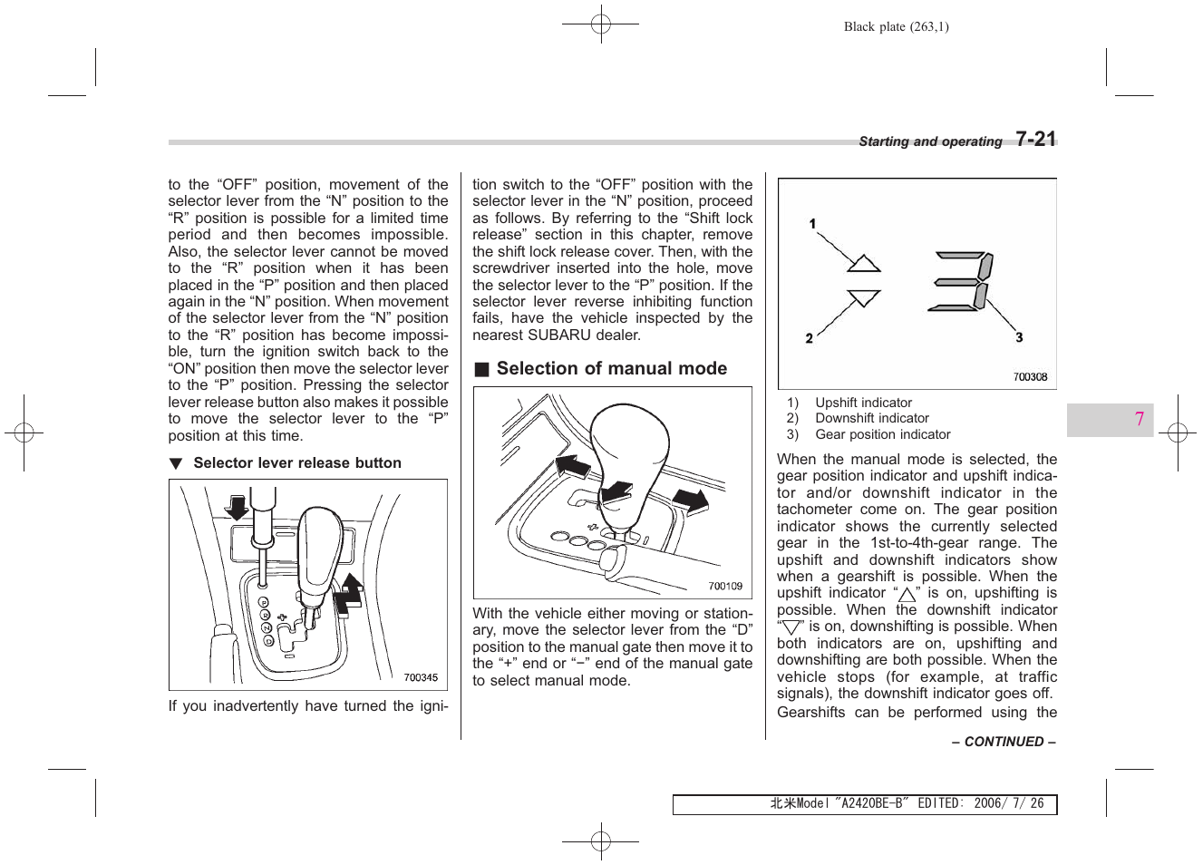 Subaru 2007 Legacy User Manual | Page 258 / 442