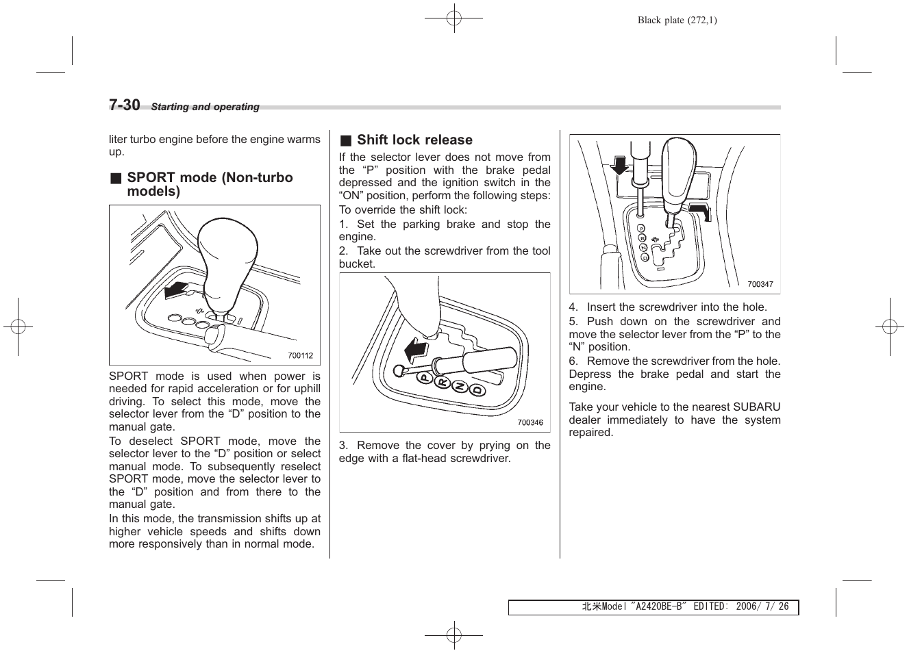 Subaru 2007 Legacy User Manual | Page 267 / 442