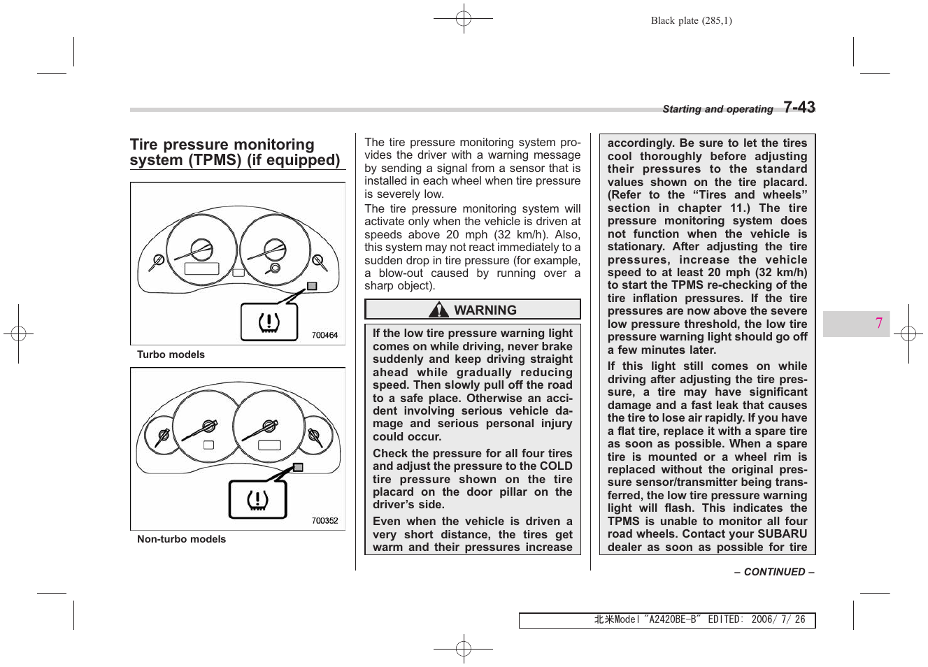 Subaru 2007 Legacy User Manual | Page 280 / 442