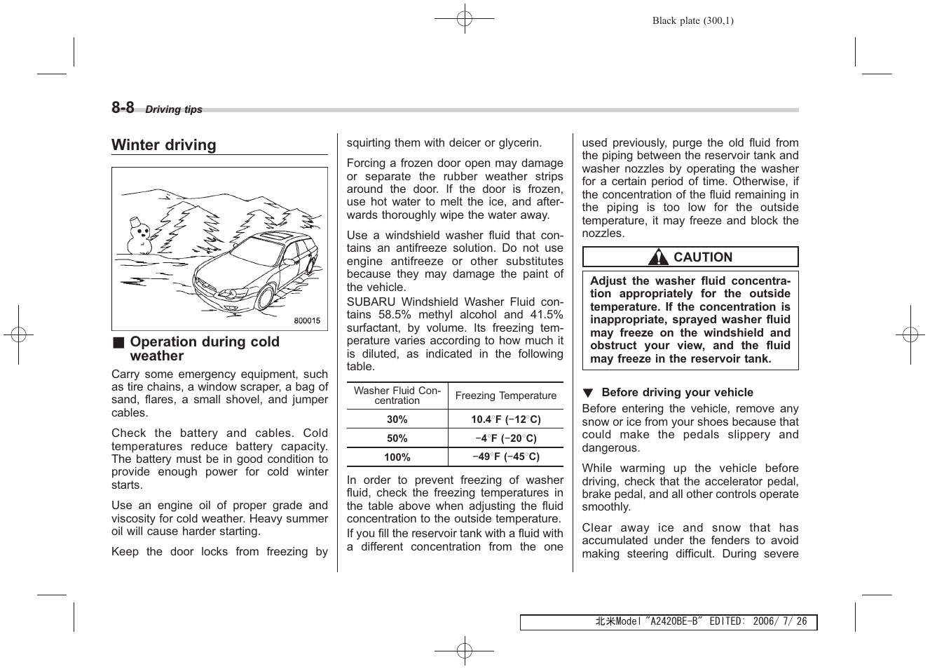 Winter driving | Subaru 2007 Legacy User Manual | Page 295 / 442