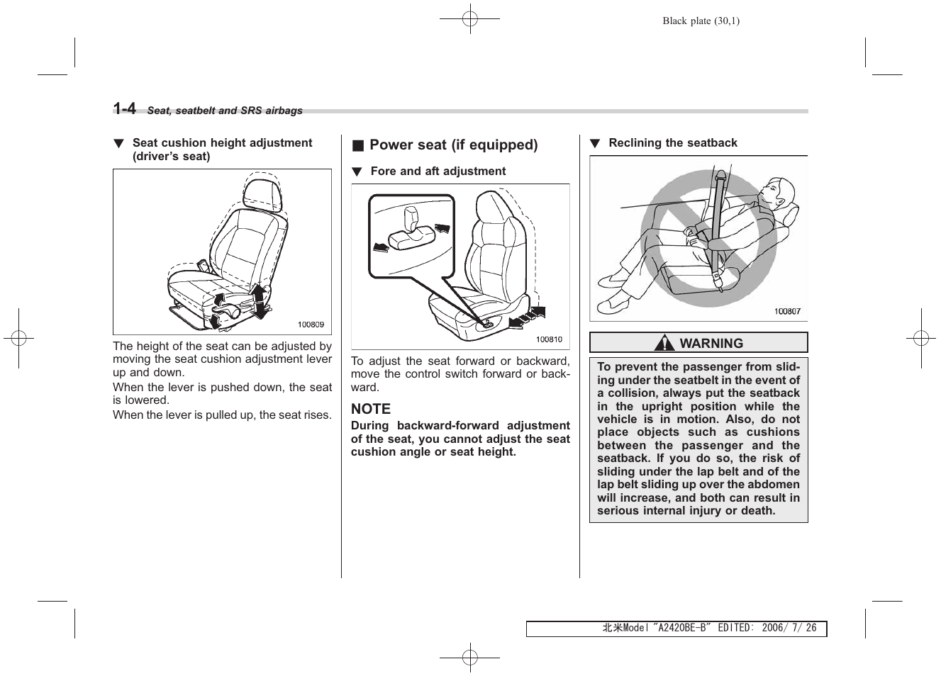 Subaru 2007 Legacy User Manual | Page 31 / 442