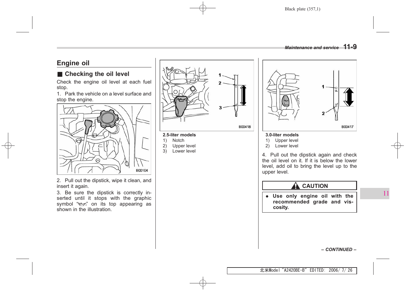 Engine oil | Subaru 2007 Legacy User Manual | Page 352 / 442